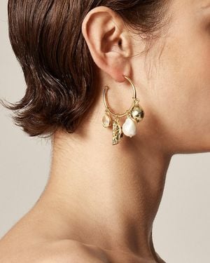 J.Crew Nautical Lemon Charm Hoop Earrings - Brown