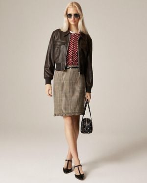 J.Crew Ruffle-Trim Pencil Midi Skirt - Natural