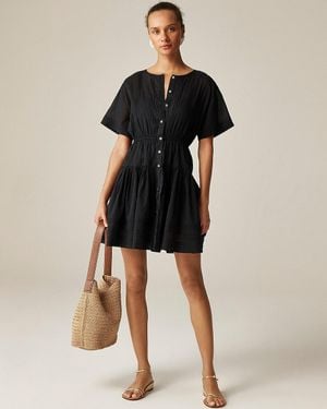 J.Crew Pintuck Mini Shirtdress - Black