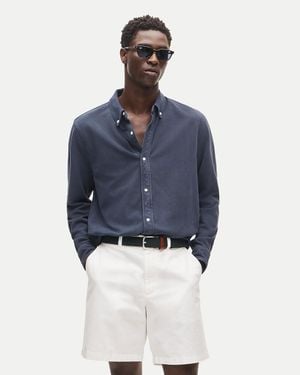 J.Crew Washed Piqué Button-Down Shirt - Blue