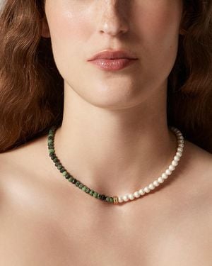 J.Crew Two-Tone Pearl And Bead Necklace - Natural