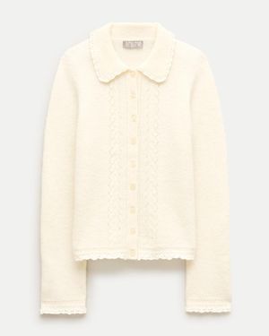 J.Crew Pointelle Cardigan - Natural