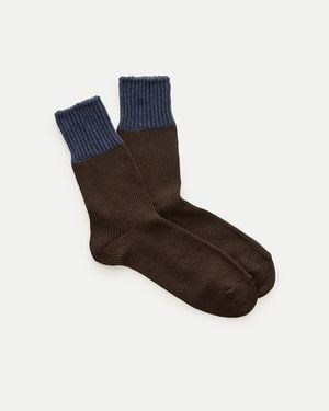 J.Crew Colorblock Ribbed Socks - Black