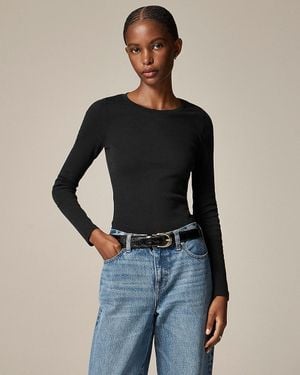 J.Crew Ribbed Cashmere Oversized Crewneck Sweater - Black