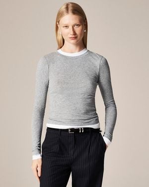 J.Crew Feather Jersey Layered Long-Sleeve T-Shirt - Gray