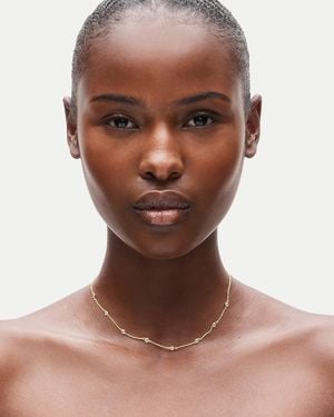 J.Crew 18K Vermeil Cubic Zirconia Station Necklace - Brown