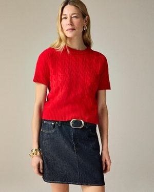 J.Crew Cashmere Cable-Knit T-Shirt - Red