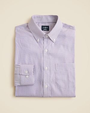 J.Crew Bowery Performance Stretch Oxford Shirt With Button-Down Collar - Purple