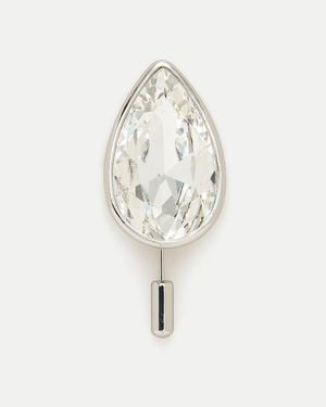 J.Crew Teardrop Brooch - White