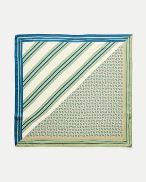 J.Crew Printed Silk Scarf - Green