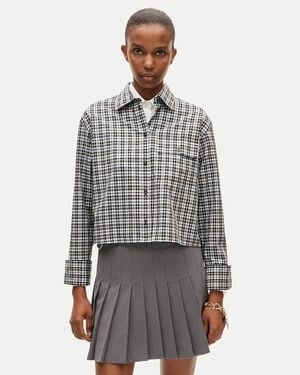 J.Crew Esme Cropped Button-Up Shirt - Gray