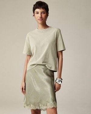 J.Crew Gwen Lace-Trim Slip Skirt - Green