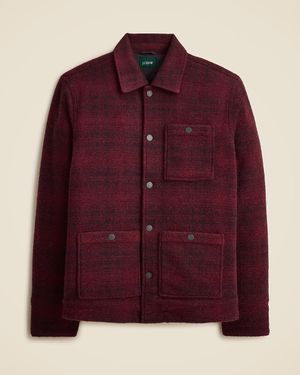 J.Crew Wool-Blend Sherpa Fleece Coverall Jacket - Red