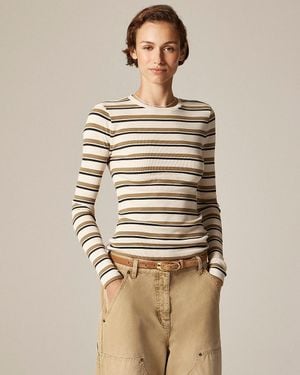 J.Crew Perfect Rib Long-Sleeve T-Shirt - Natural