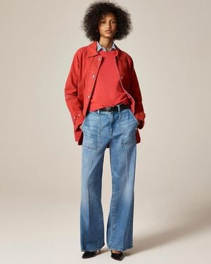 J.Crew Petite Camp-Pocket Wide-Leg Jean - Blue