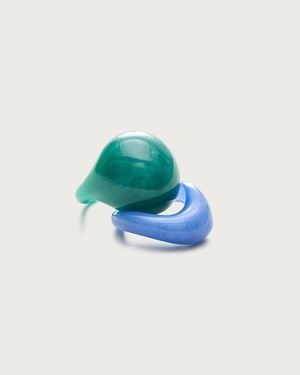 J.Crew Dual-Tone Acetate Rings Set-Of-Two - Blue