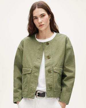 J.Crew Collarless Utility Jacket - Green