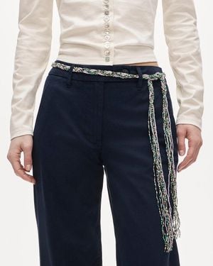 J.Crew Beaded Braid Belt - Blue
