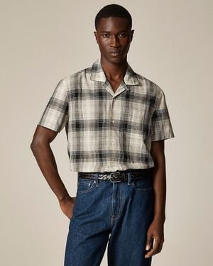 J.Crew Short-Sleeve Cotton Gauze Camp-Collar Shirt - Natural