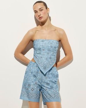 J.Crew Cotton Voile Bandana Top - Blue