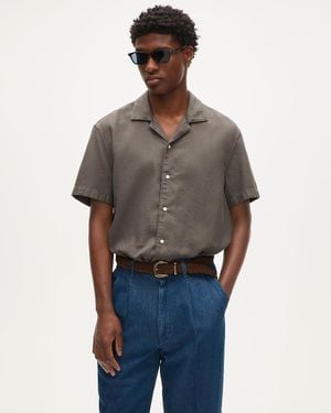 J.Crew Short-Sleeve Textured Cotton Camp-Collar Shirt - Gray