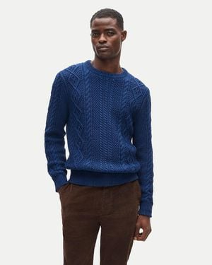 J.Crew Cable-Knit Fisherman Sweater - Blue