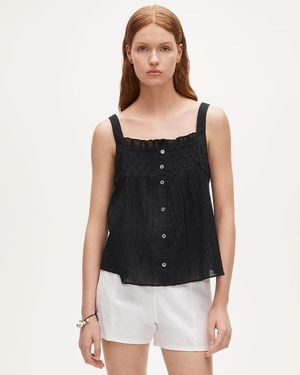 J.Crew Smocked Crinkle Tank Top - Black