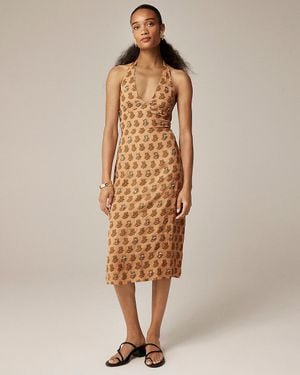 J.Crew Collection Embellished Halter Dress - Natural