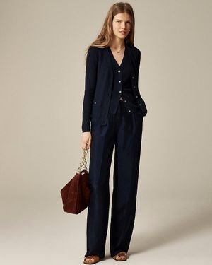 J.Crew Cashmere-Silk Blend Cardigan - Blue