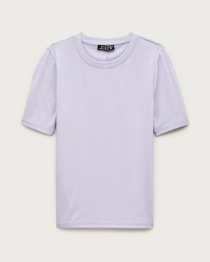 J.Crew Refined Rib Elbow-Sleeve T-Shirt - Purple