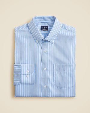 J.Crew Bowery Performance Stretch Oxford Shirt With Button-Down Collar - Blue