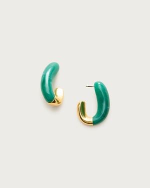 J.Crew Dual-Tone Acetate Hoop Earrings - Blue