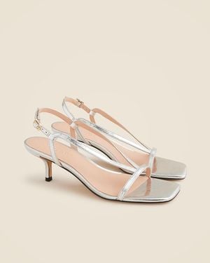 J.Crew Krista Slingback Kitten-Heel Sandals - Natural