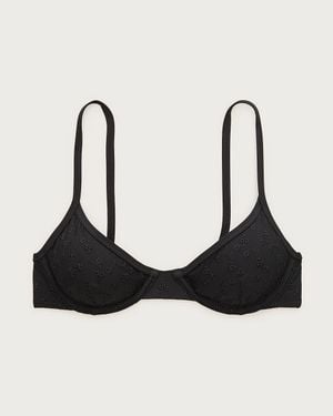J.Crew Underwire Eyelet Bikini Top - Black
