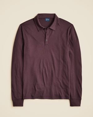 J.Crew Long-Sleeve Merino Wool Polo Shirt - Purple