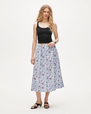 J.Crew Pull-On Midi Skirt - Blue
