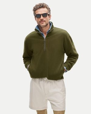 J.Crew Tall '83 Fleece Quarter-Zip Sweatshirt - Green