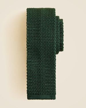 J.Crew Hand-Finished Italian Silk Knit Tie - Green