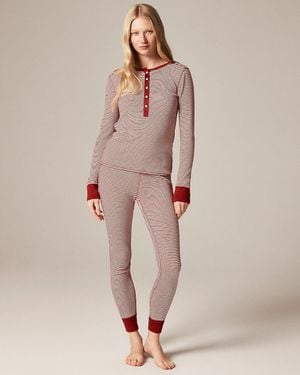 J.Crew Waffle-Knit Pajama Set - Pink