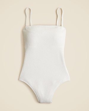 J.Crew Gemma Bandeau Scrunchie One-Piece - Natural