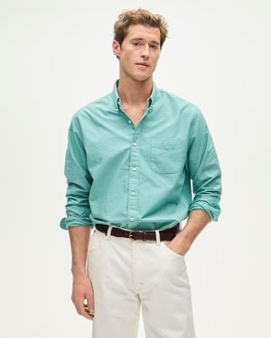 J.Crew Garment-Dyed Classic Oxford Shirt - Green