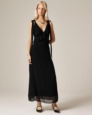 J.Crew Collection Lace And Ruffle Midi Dress - Black