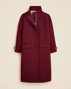 J.Crew Petite Long Toscana Coat - Red