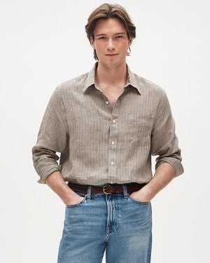 J.Crew Baird Mcnutt Irish Linen Point-Collar Shirt - Gray