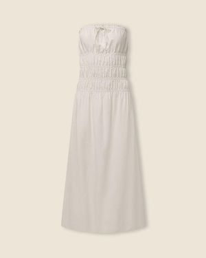 J.Crew Onia Air Linen-Blend Smocked Maxi Dress - Natural