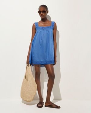 J.Crew Lace-Trim Mini Beach Dress - Blue