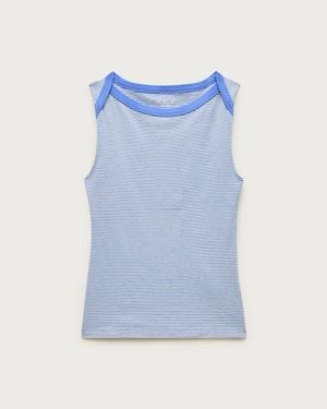 J.Crew Perfect-Fit Boatneck Tank Top - Blue