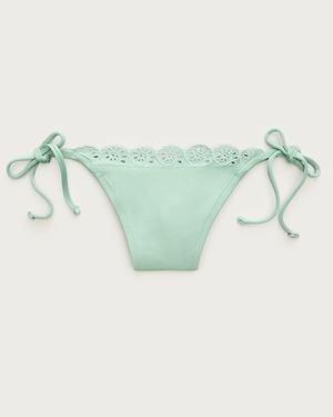 J.Crew Eyelet String Bikini Bottom - Green