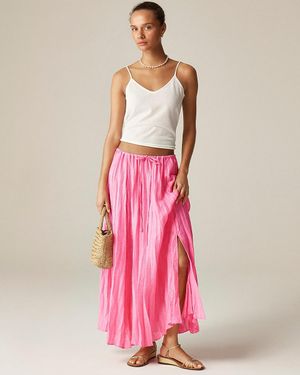J.Crew Pleated Drawstring Maxi Skirt - Pink