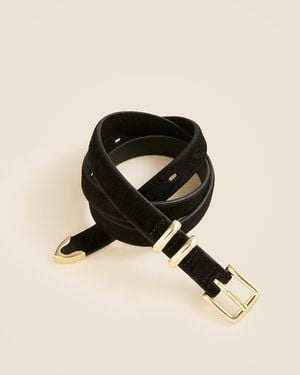 J.Crew Thin Suede Belt - Black